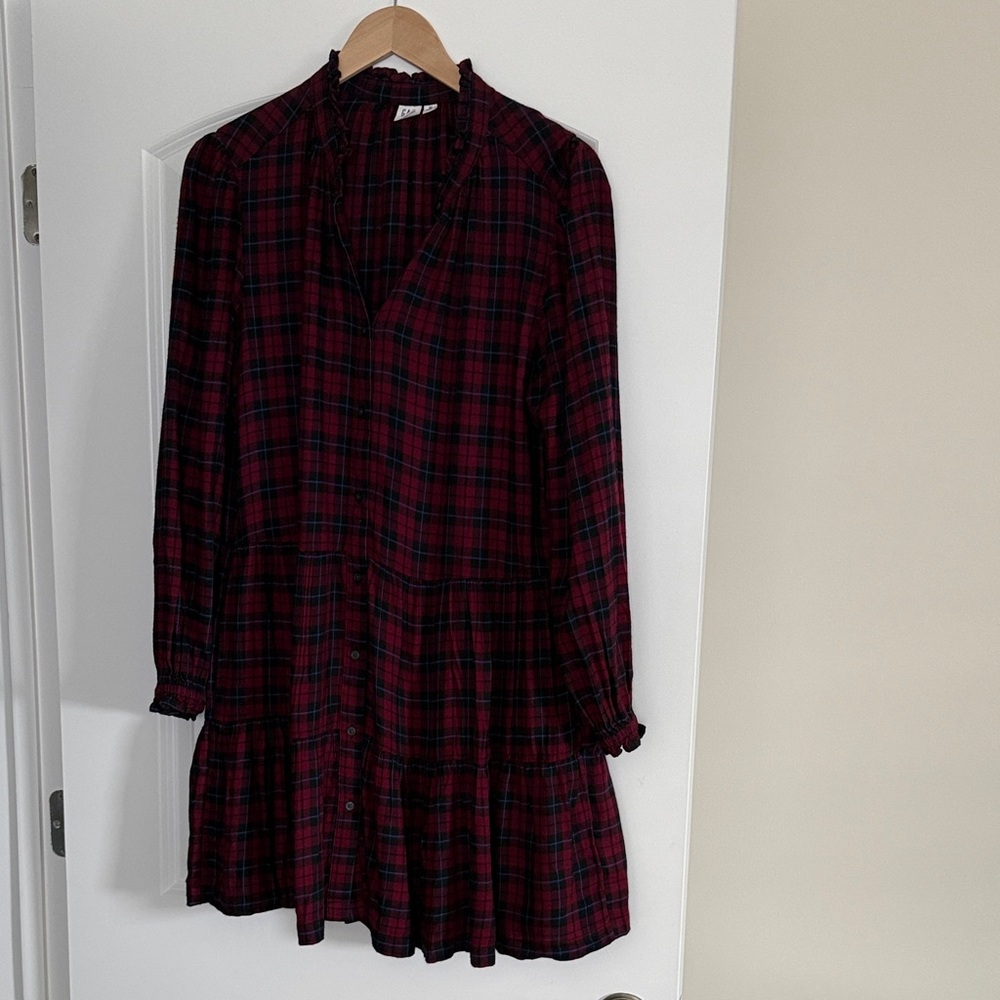 GAP Red and Black Plaid Dress